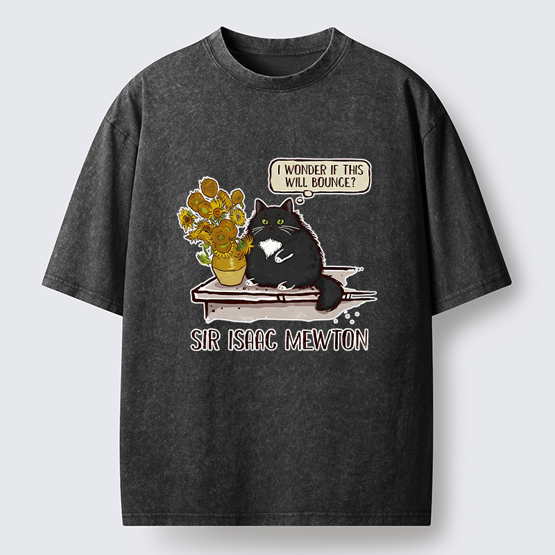 Unisex Cat Wants To Do A Physics Experiment Washed T-Shirt