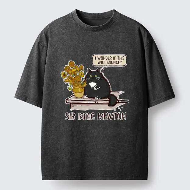 Unisex Cat Wants To Do A Physics Experiment Washed T-Shirt