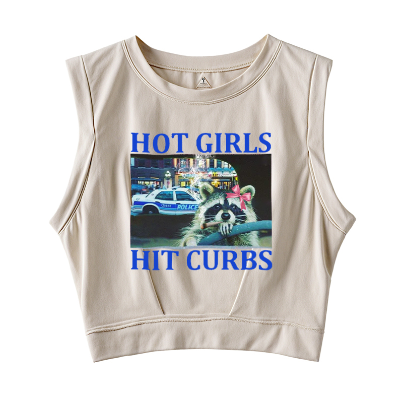  Hot Girls Hit Curbs Sleeveless Crop Top