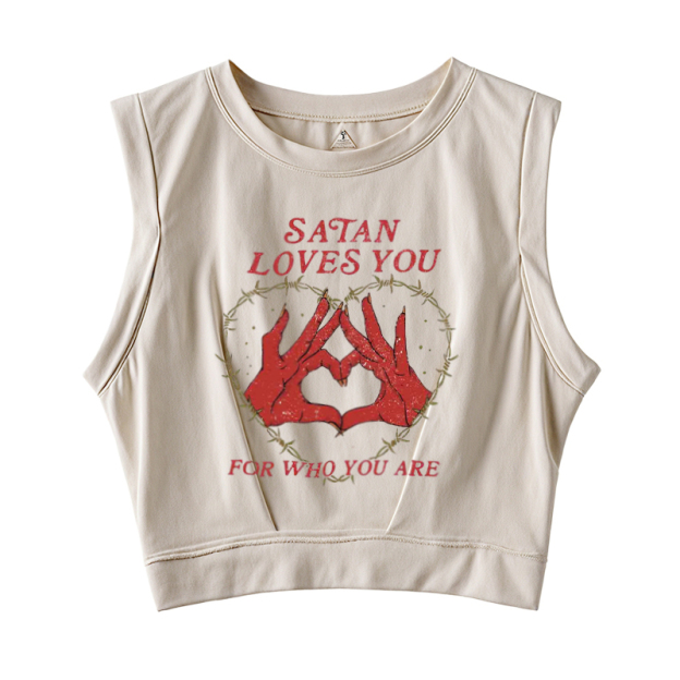  Satan Loves You For Who You Are Sleeveless Crop Top