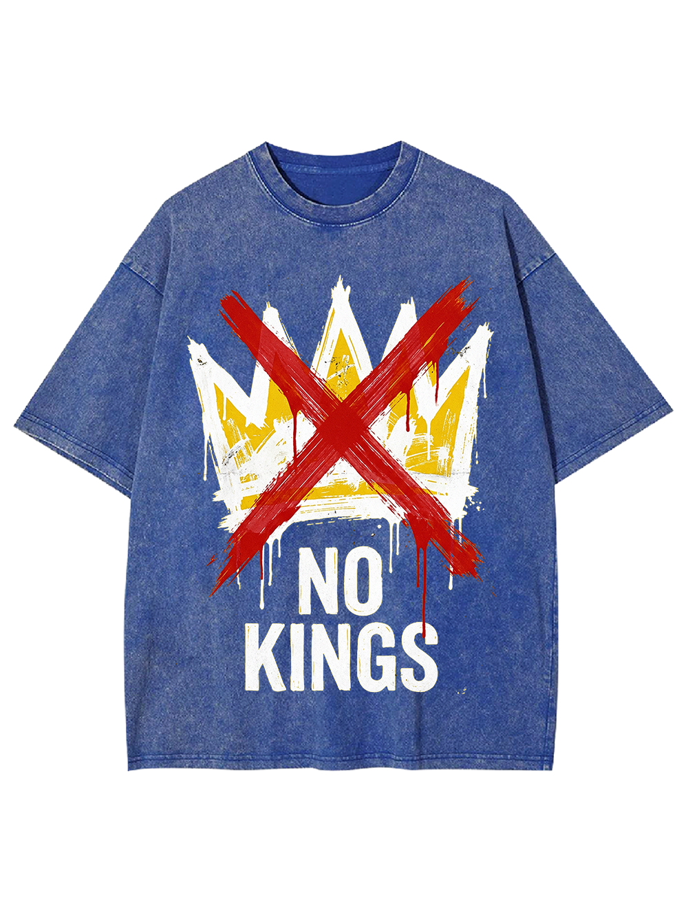 Unisex NO KINGS—Street Rebellion Printed Washed Tee