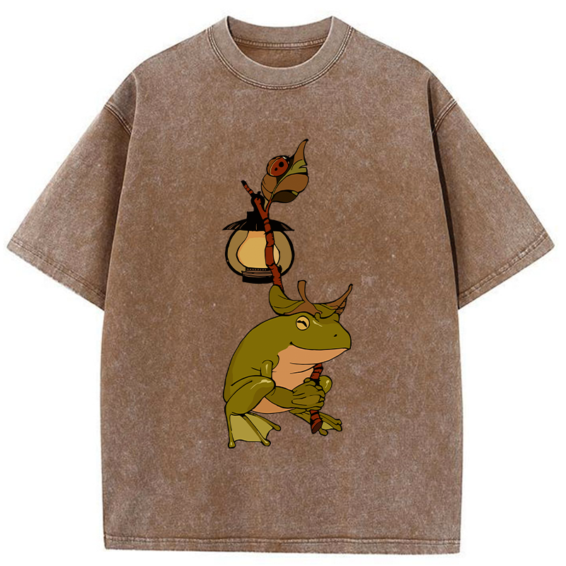 Frog With Lantern Washed T-Shirt