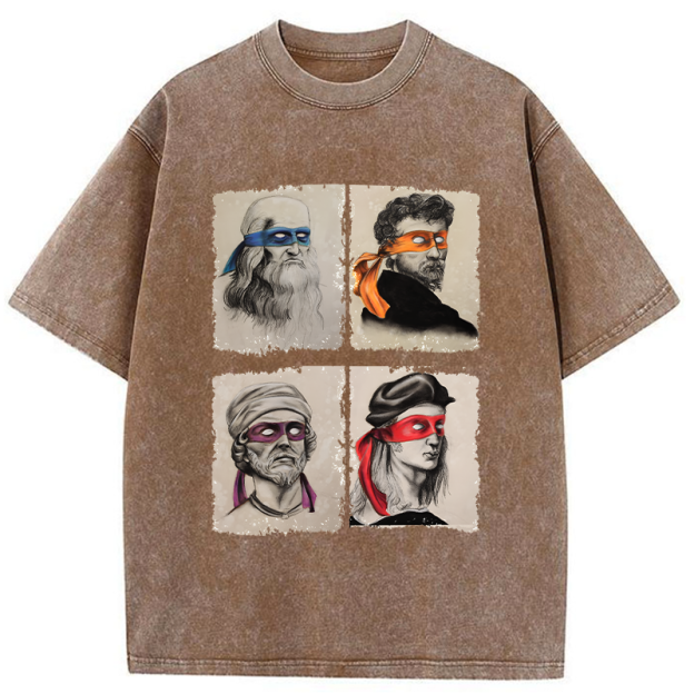 Funny Ninja Artists Washed T-Shirt