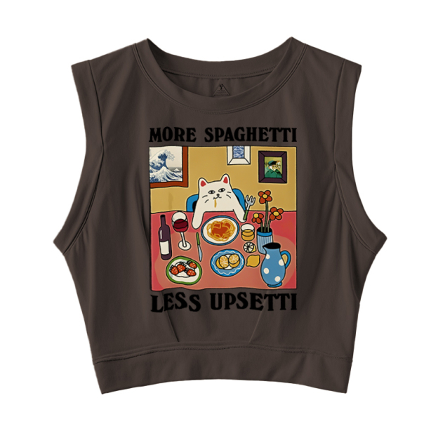  More Spaghetti Less Upsetti Sleeveless Crop Top