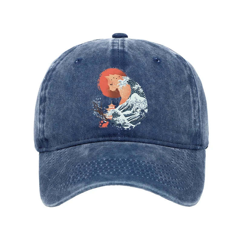  Spirit Cat Wave Japan Washed Cap