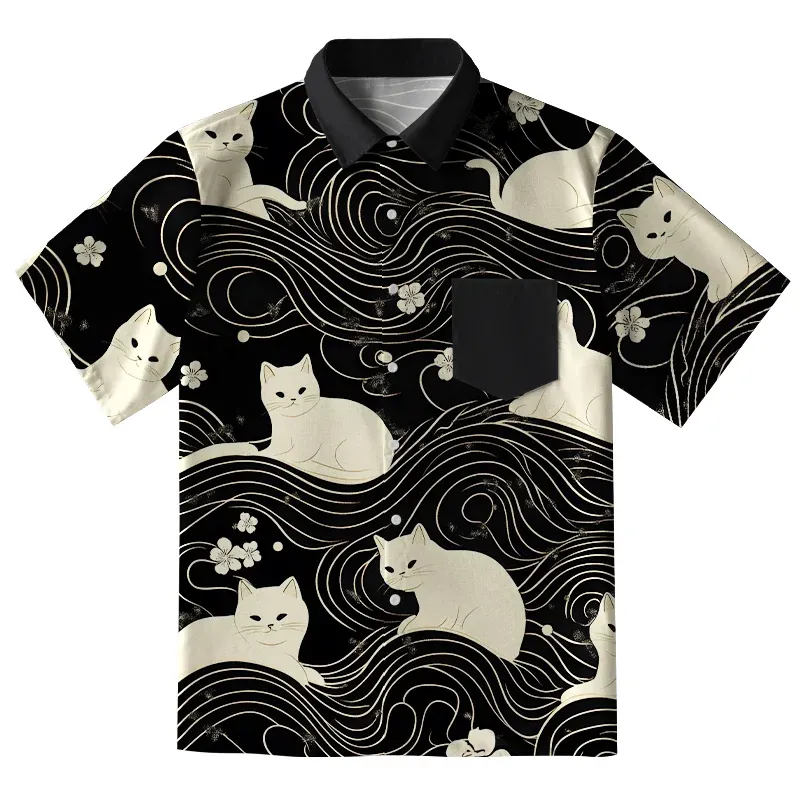 Mysterious Cat Button-up Shirt