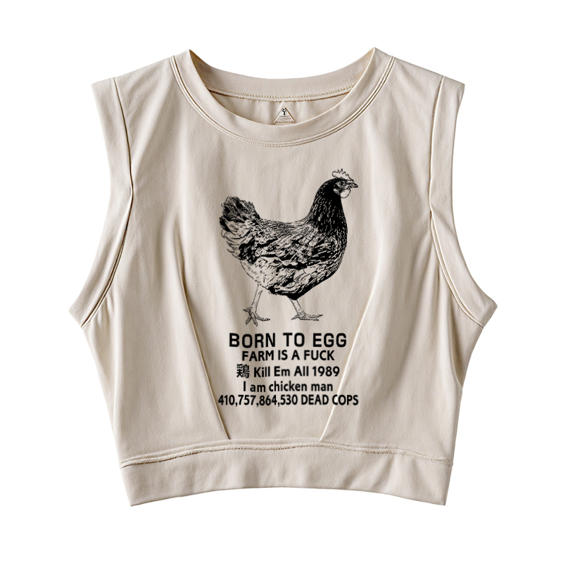 Born To Egg Sleeveless Crop Top