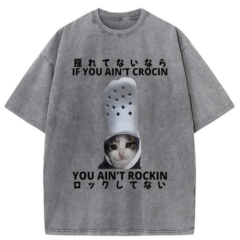 Funny Cat Meme Japan Washed T-Shirt