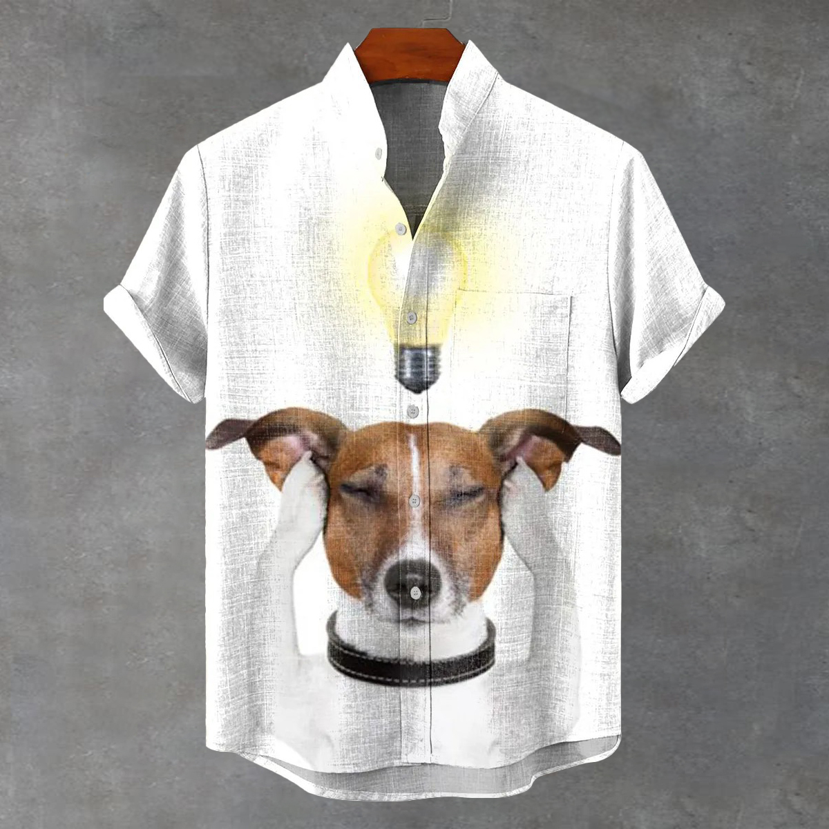 Bulb Puppy Vintage Print Casual 100% Cotton Shirt