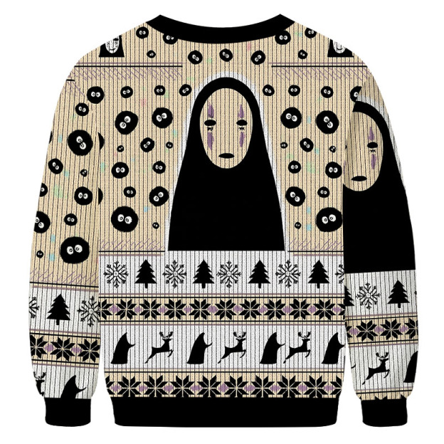 Unisex No Face and Soot Sprites Christmas Ugly Sweatshirt