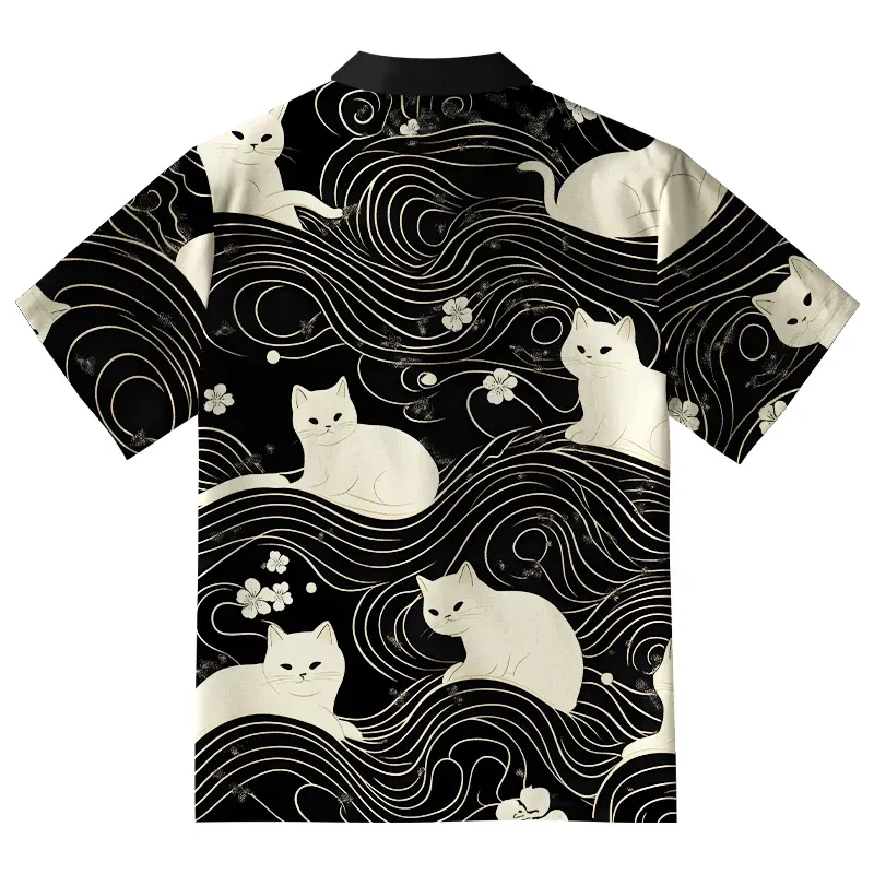  Mysterious Cat Button-up Shirt