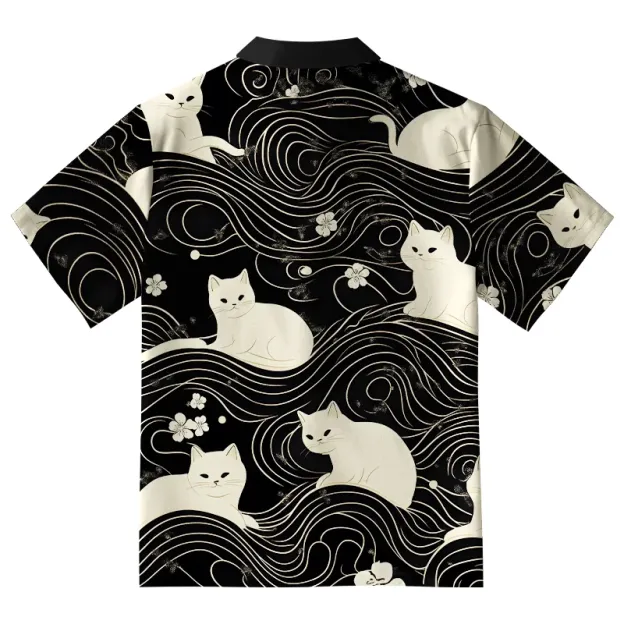  Mysterious Cat Button-up Shirt