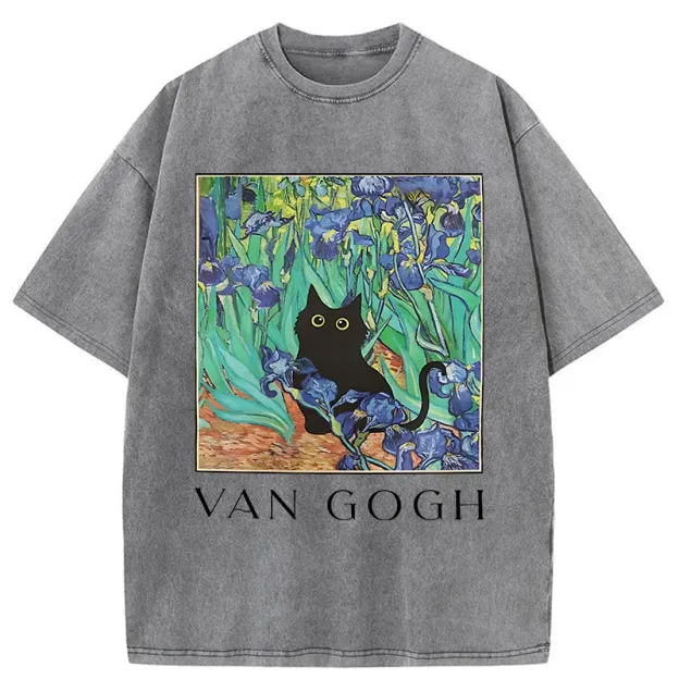 Van Gogh's Cat Japan Washed T-Shirt