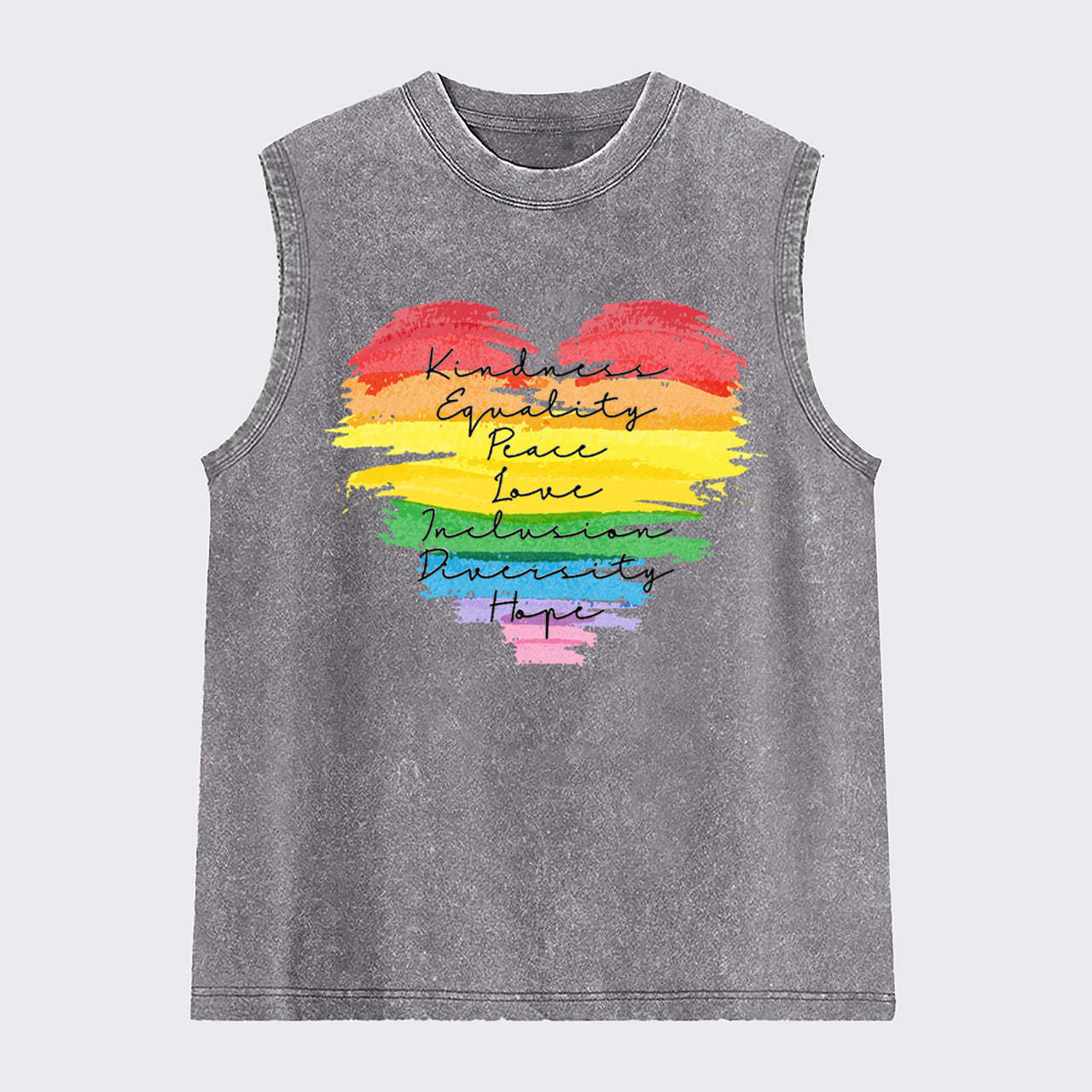 Kindness Equality Peace Love Washed Tanks