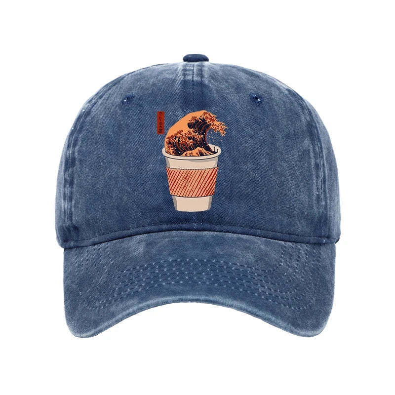  The Great Wave Coffee Washed Cap