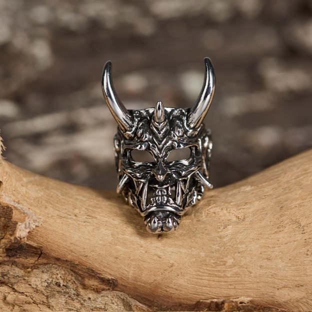 Oni Mask Retro Japanese Ring