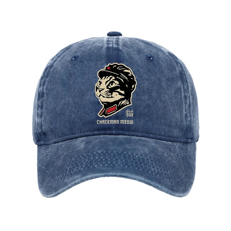 Chinese Spirit Cat Washed Cap