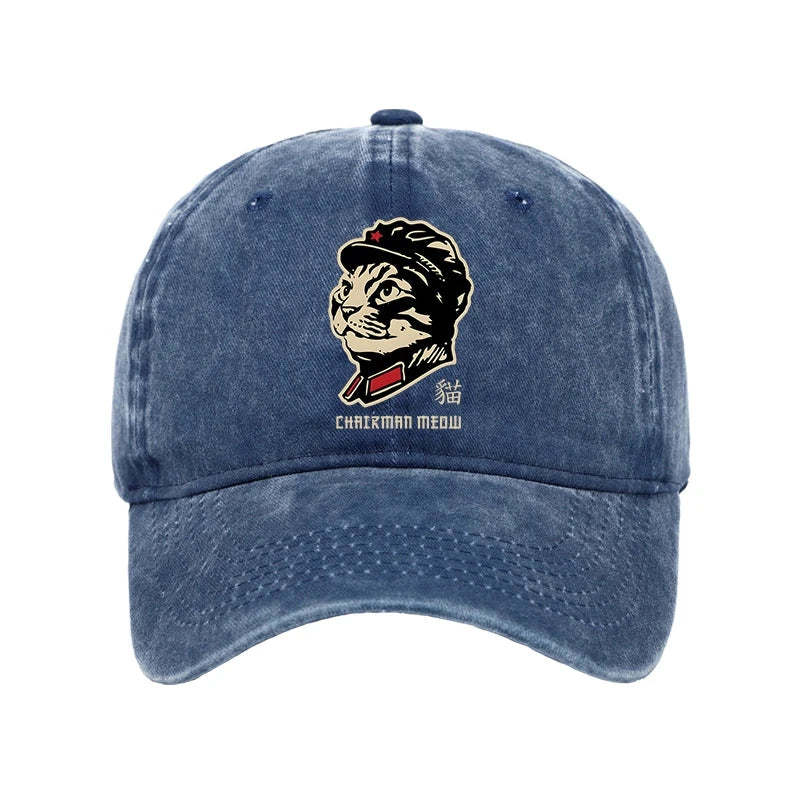 Chinese Spirit Cat Washed Cap