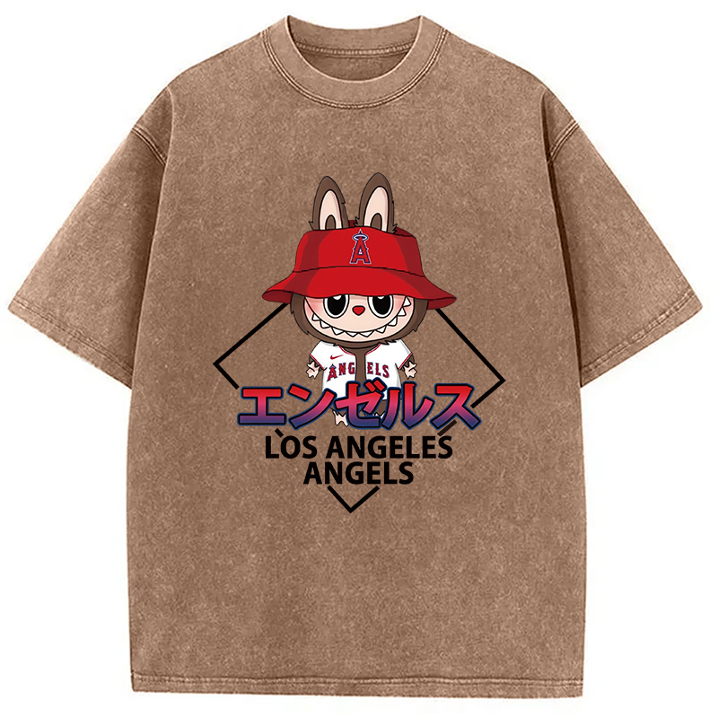 Labubu Los Angeles Angels Vintage Japanese Washed T-Shirt