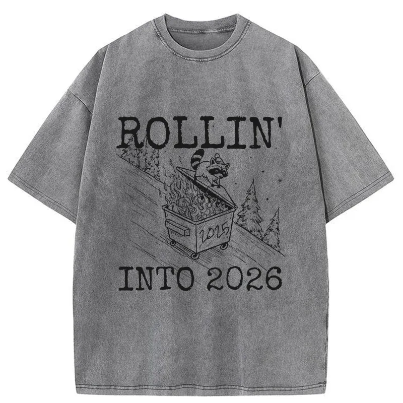 Unisex Rollin' Into 2026 Washed T-Shirt