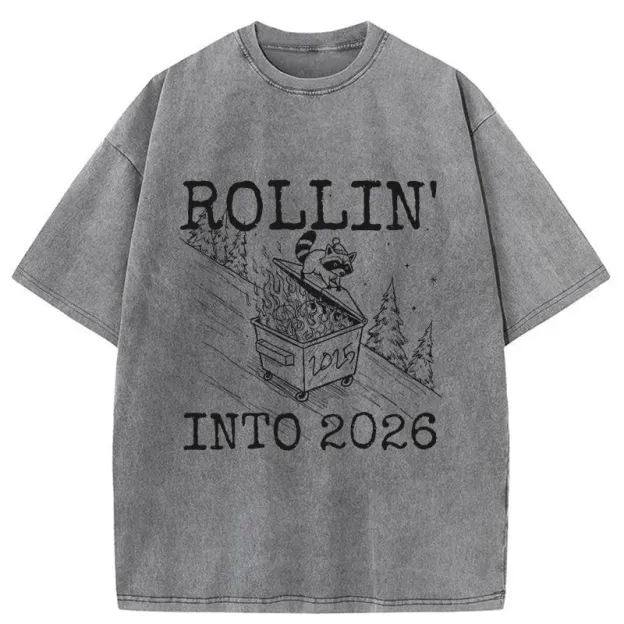 Unisex Rollin' Into 2026 Washed T-Shirt
