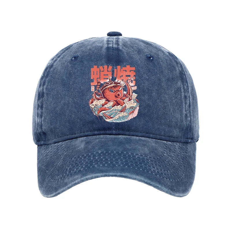  The Great Wave Takoyaki Japanese Washed Cap