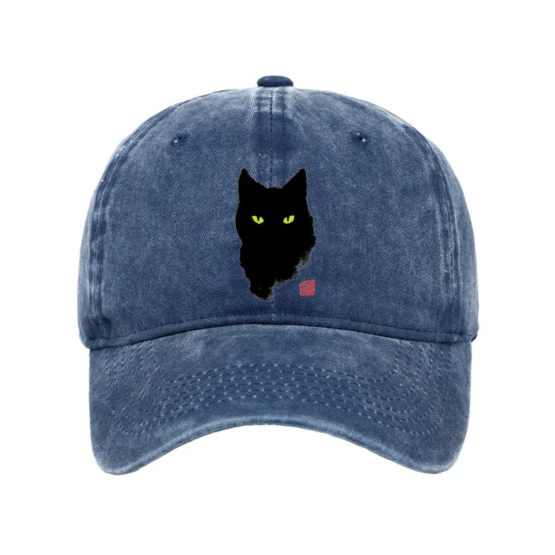 Cat Sharp Gaze Washed Cap