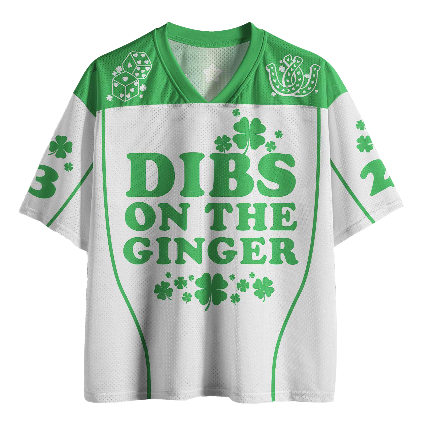 White Dibs On The Ginger St Patricks Y2K Sport Jersey Shirts