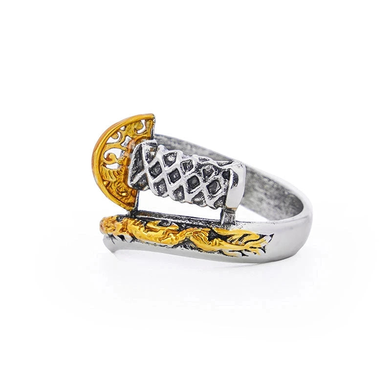 Japanese Samurai Dragon Sword Ring