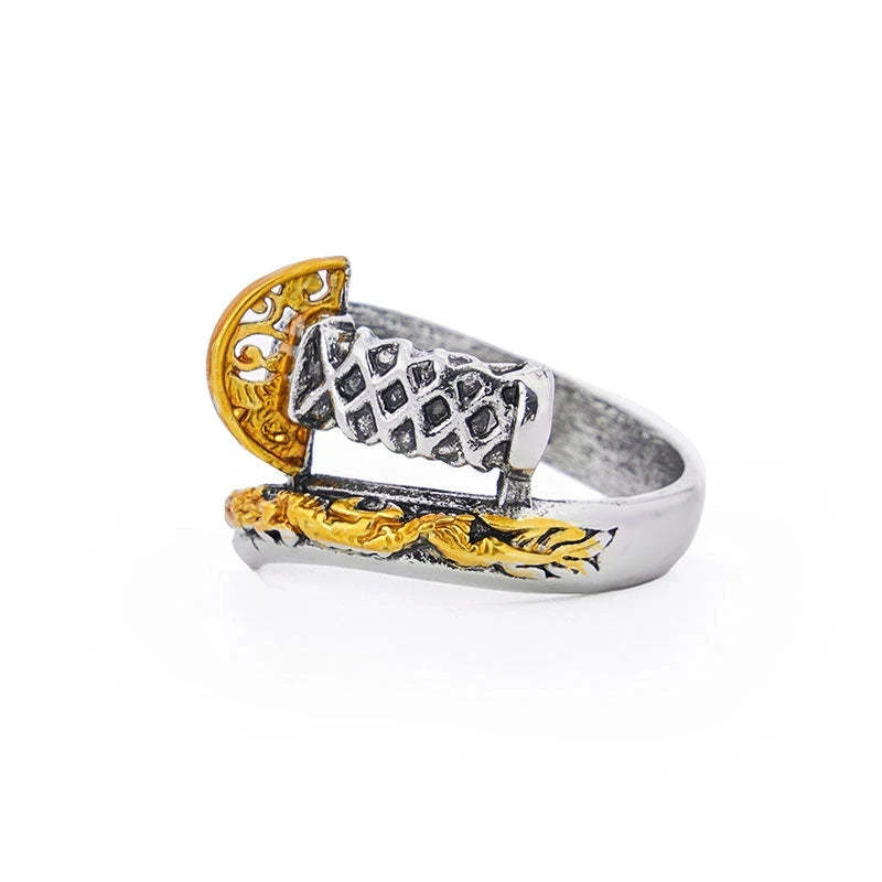 Japanese Samurai Dragon Sword Ring