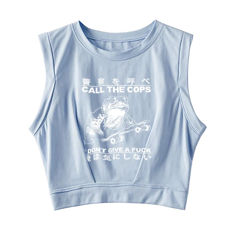 I Don't Care Sleeveless Crop Top