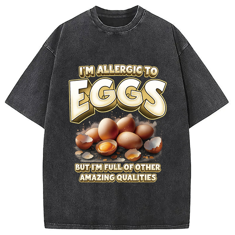 Egg Allergy Washed T-Shirt