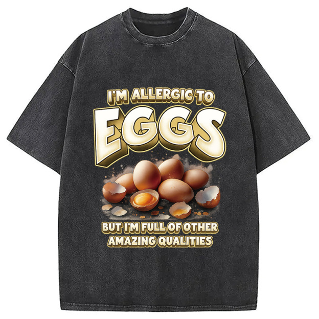 Egg Allergy Washed T-Shirt