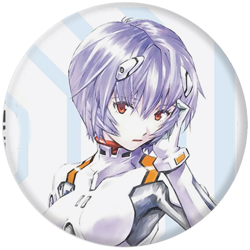 Eva Neon Genesis Evangelion Love Tibetan Edition Badge Tinplate Mirror Keychain Pendant Accessories Peripheral