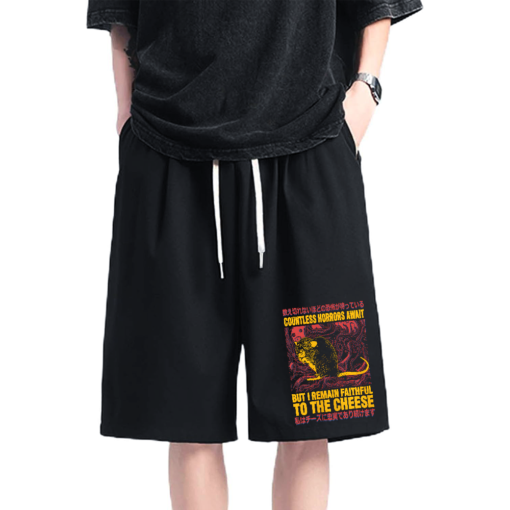 Cheese Mouse Cotton Casual Shorts