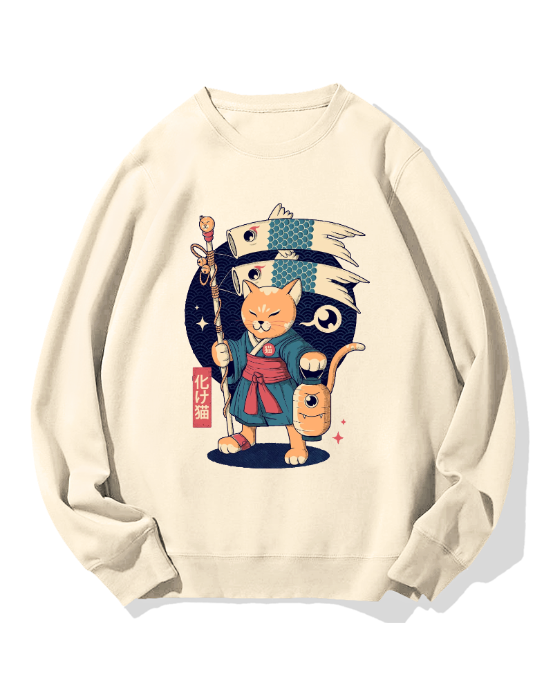 Japanese Cat Cotton Sweatshirt