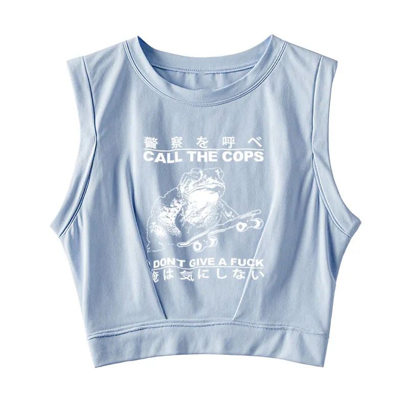 I Don't Care Sleeveless Crop Top