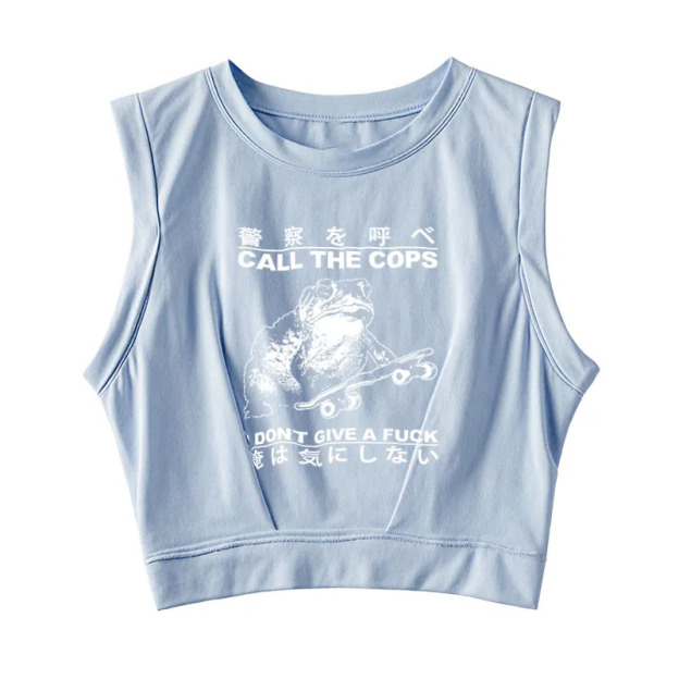 I Don't Care Sleeveless Crop Top