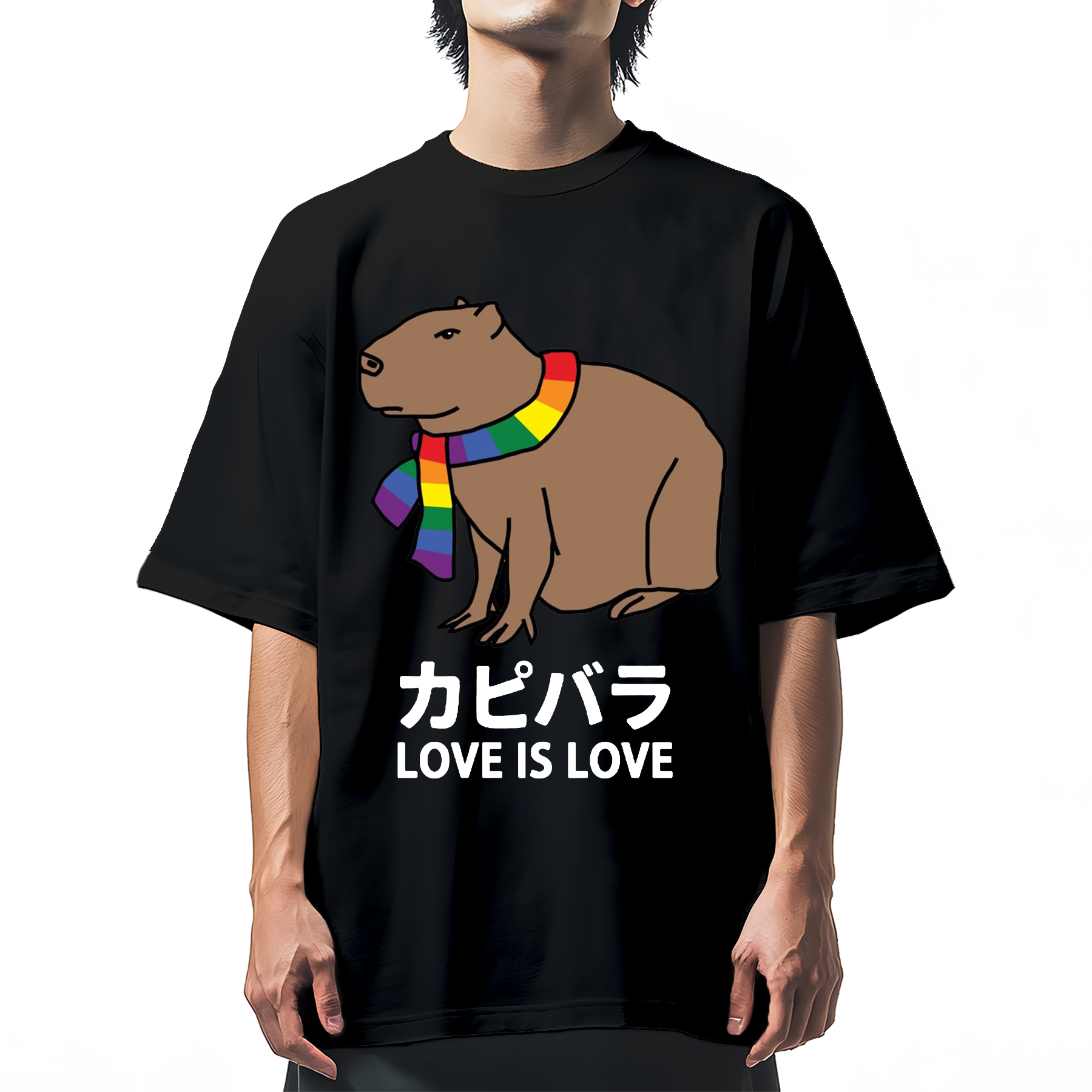 Capybara With Love Cotton casual T-shirt
