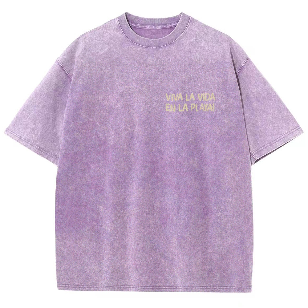 Polka Dot Fish Washed Vintage Short Sleeves T-Shirt
