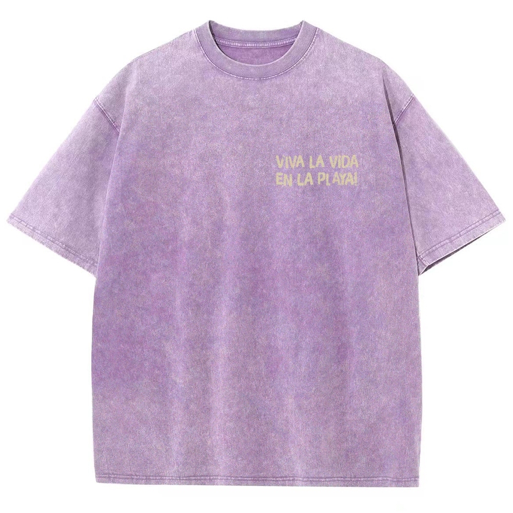 Polka Dot Fish Washed Vintage Short Sleeves T-Shirt