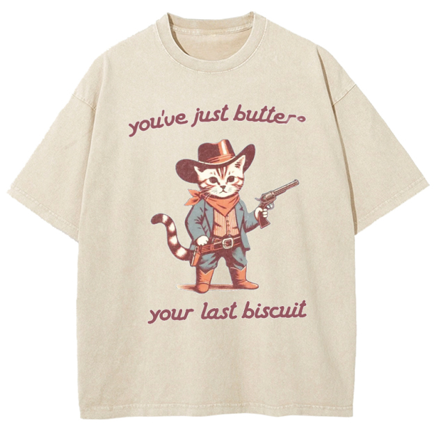  Cowboy Cat Washed T-Shirt