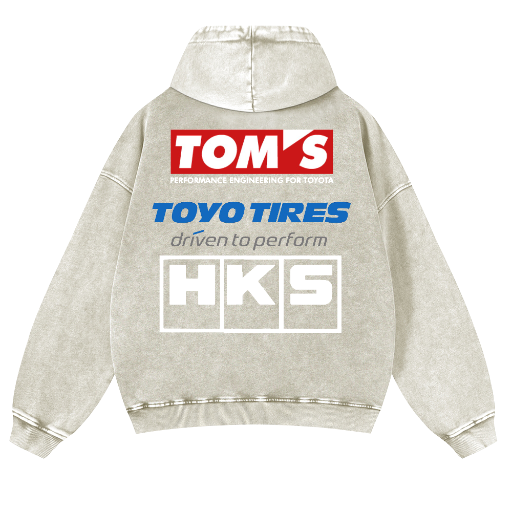 Tom's, Toyo Tires, HKS Vintage Washed Cotton Back Art Hoodie