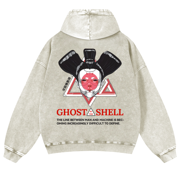 Ghost in the Shell Geisha Vintage Washed Cotton Back Art Hoodie