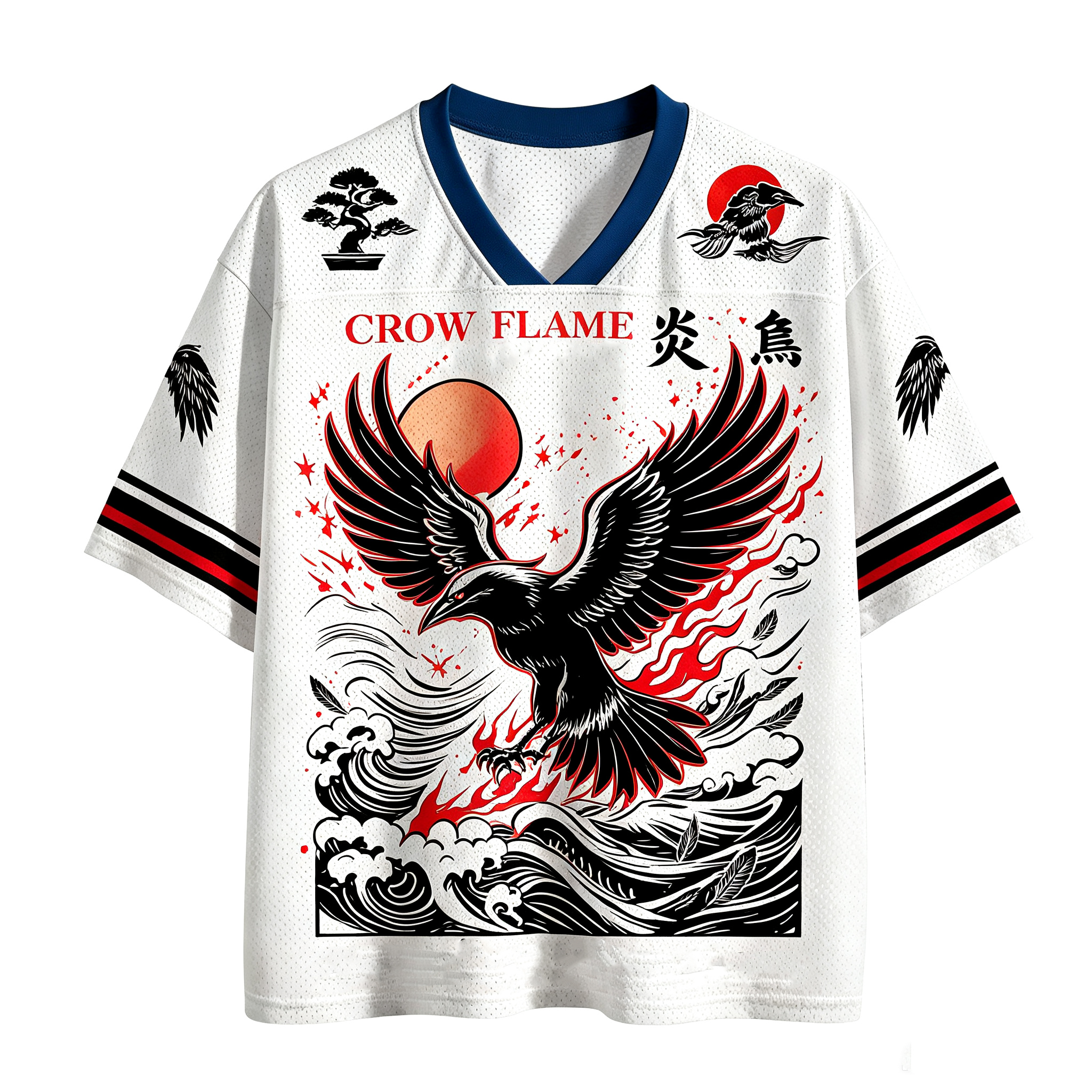 Flame Crow Wave Jersey Shirts