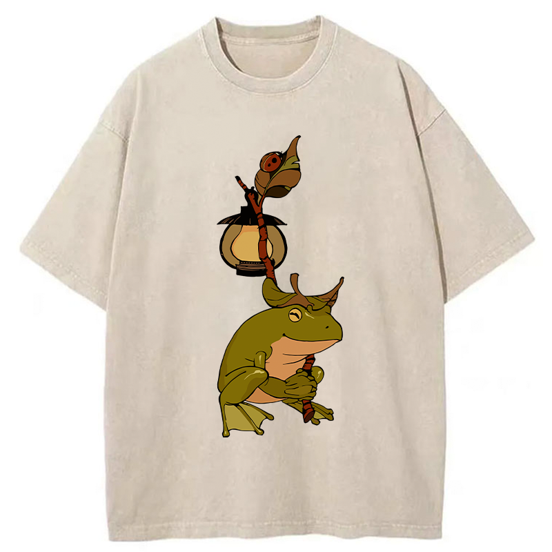 Frog With Lantern Washed T-Shirt