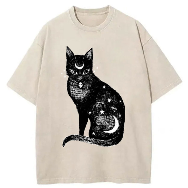 Ghost Black Cat Washed T-Shirt