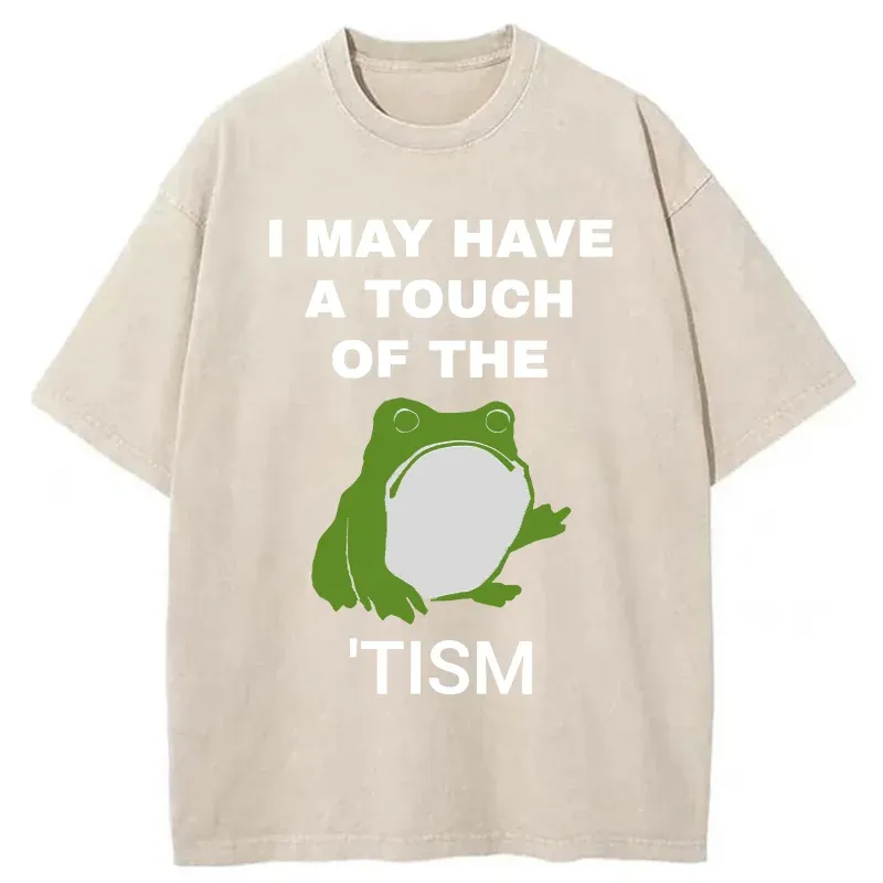 Funny Frog Flipping The Bird Washed T-Shirt
