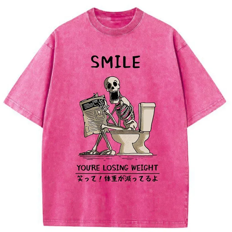 Skeleton Losing Weight Washed T-Shirt