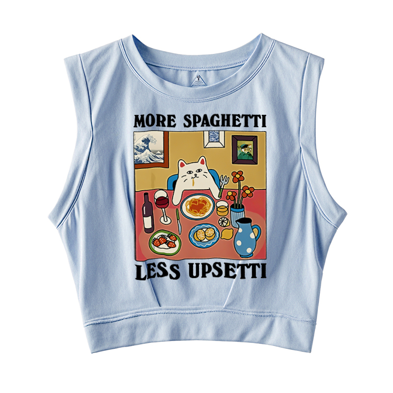  More Spaghetti Less Upsetti Sleeveless Crop Top